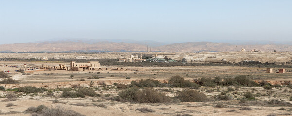 The area  of abandoned and active monasteries not far from the Baptismal Site of Jesus Christ - Qasr el Yahud near to Jericho in Israel