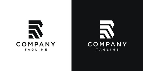 Creative Letter B Monogram Logo Design Icon Template White and Black Background © arttools