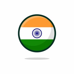 Obraz premium India Flag Icon. India Flag flat style isolated on a white background - stock vector.