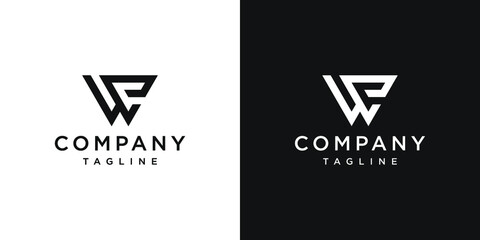 Creative Letter WE Monogram Logo Design Icon Template White and Black Background