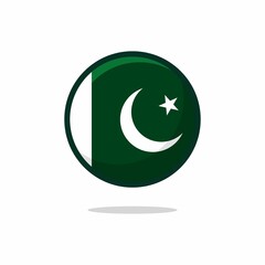 Pakistan Flag Icon. Pakistan Flag flat style isolated on a white background - stock vector.