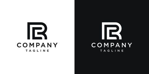 Creative Letter RC Monogram Logo Design Icon Template White and Black Background