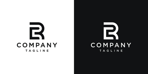 Creative Letter CR Monogram Logo Design Icon Template White and Black Background