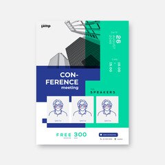 conference meeting business layout poster design template