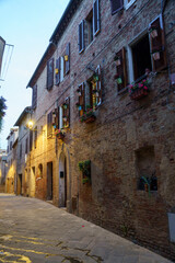 Buonconvento, medieval city in Siena province, by night