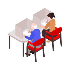 Fototapeta premium Isometric Polling Station