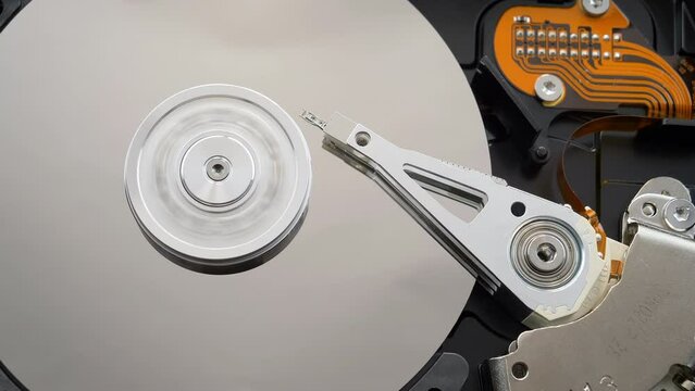 Hard disk drive crash and stop. Disassembled HDD failure and shutdown