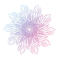 Mandala. Round floral ornament isolated on white background. Decorative design element. Outline illustration for invitation, greeting cards, print on T-shirt and other items