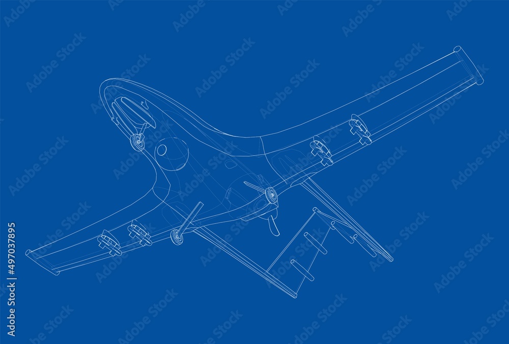 Sticker Military Predator Drone. Vector