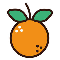 orange fruit doodle icon
