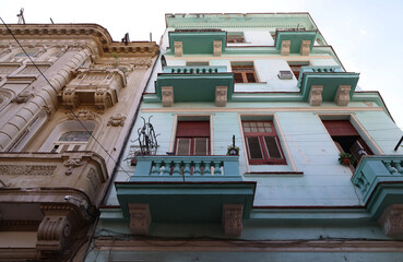 Ancient colonial buildings in Havana, Cuba