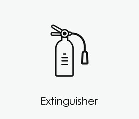 Fire extinguisher vector icon. Editable stroke. Symbol in Line Art Style for Design, Presentation, Website or Apps Elements, Logo. Pixel vector graphics - Vector