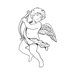 Obraz na płótnie Canvas illustration angel cupid man wings abstraction
