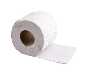 Simple toilet paper on white background