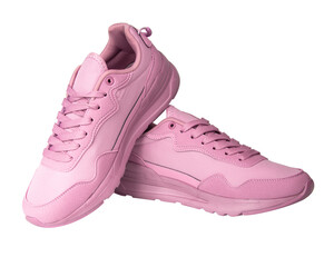 Sport pink running sneakers shoes isolated on the white background