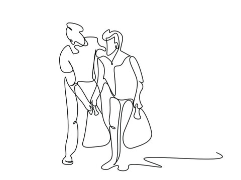 Helping An Elderly Person Carry Shopping Bags