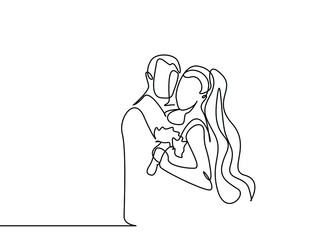newlywed couple in love hugging each other at wedding ceremony