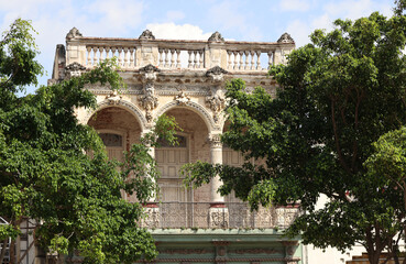 Ancient colonial buildings in Havana, Cuba