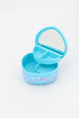 Heart shape gift and jewelry box isolated on white background.