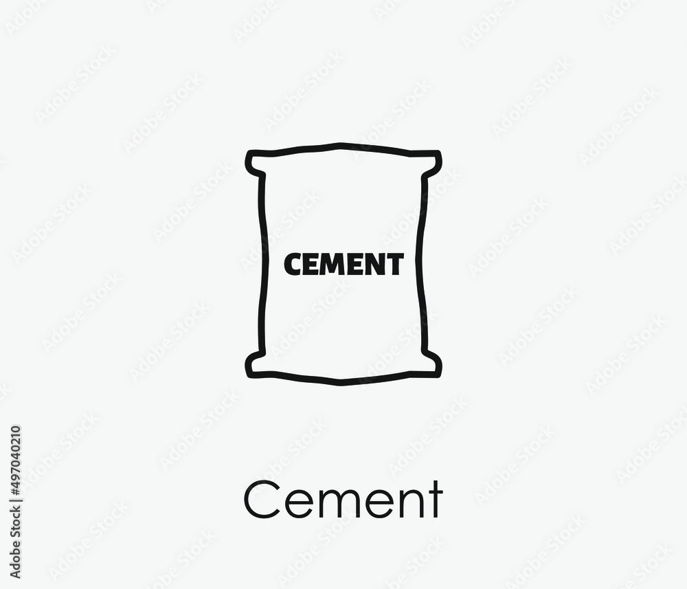 Poster cement vector icon. editable stroke. symbol in line art style for design, presentation, website or a