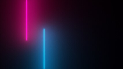 3d neon light background. 3D rendering