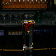 Cocktails at the bar in a nightclub
