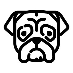 Dog Flat Icon Isolated On White Background