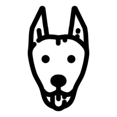 Doberman Flat Icon Isolated On White Background