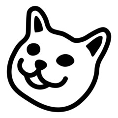 Cat Face Flat Icon Isolated On White Background