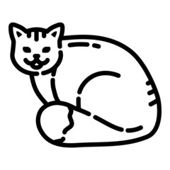 Cat Flat Icon Isolated On White Background