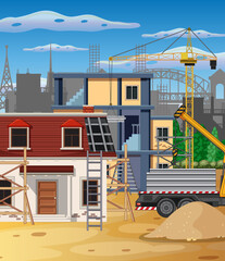 Obraz na płótnie Canvas Scene of building construction site