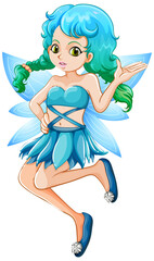 Fototapeta na wymiar Beautiful fairy girl cartoon character