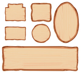 Set of different wooden sign boards