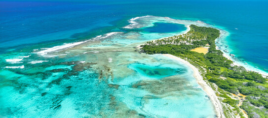 Caribbean island Paradisiacal - Cayo Sombrero - Morrocoy Venezuela. Aerial View.