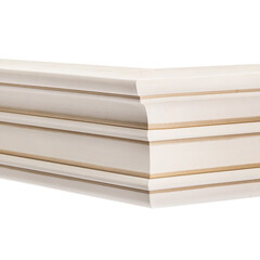 Wooden facade for kitchen furniture on a white isolated background. Decorative element for furniture.