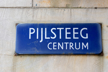 Street Sign Pijlsteeg At Amsterdam The Netherlands