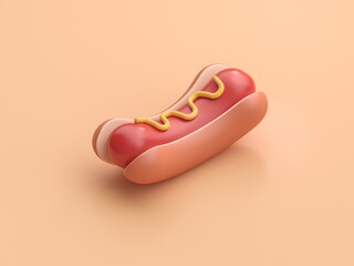 3D Hot Dog. 3D render