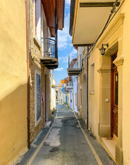 Fototapeta premium Cozy narrow street in an old village of Pano Lefkara. Larnaca, Cyprus