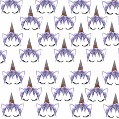 holiday confetti sequins unicorn ice cream unicorn horn in the form of an ice cream cone hair lilac cream ice cream unicorn eyelashes birthday children's birthday lavender unicorn with ice cream in th