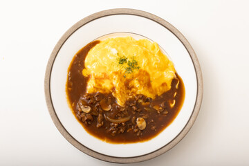 とろとろ卵のオムハヤシ