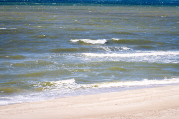 Sand beach and waves