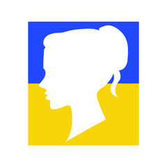 Ukrainian flag, woman. Concept 