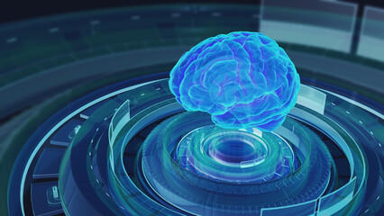 Fototapeta na wymiar Artificial Intelligence Technology digital brain loopable 