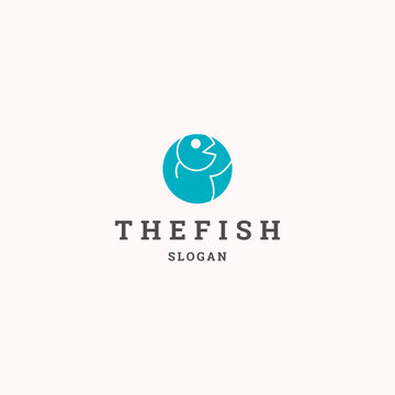 The fish logo icon design template vector illustration