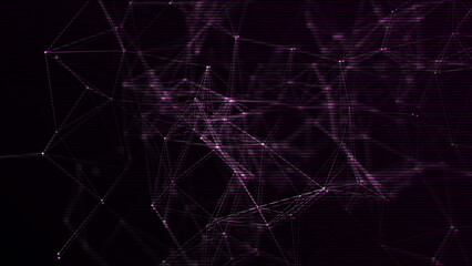 Network connection structure. Concept of hi tech and future. Communication and web concept. Big data visualization. Distortion of the digital stream. Damaged signal. 3d rendering.