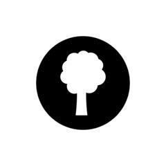 Tree icon in black round