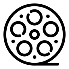 Video Film Reel Flat Icon Isolated On White Background