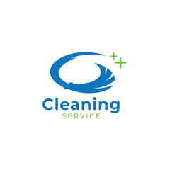 Creative Cleaning Concept Logo Design Template.