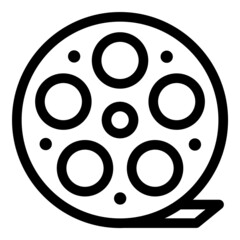 Video Film Reel Flat Icon Isolated On White Background
