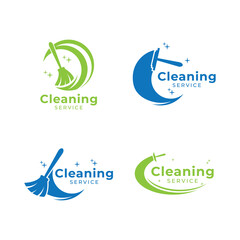 Creative Cleaning Concept Logo Design Template.